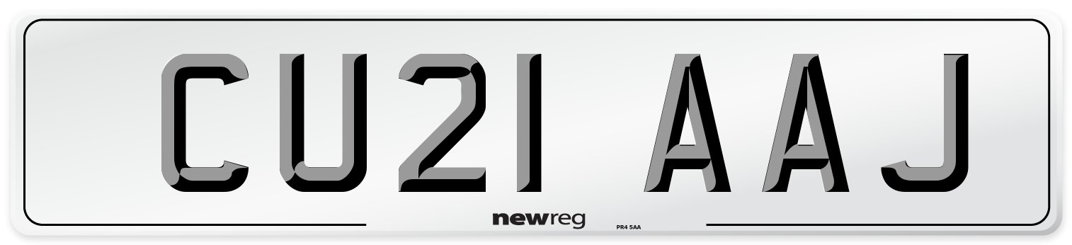 CU21 AAJ Number Plate from New Reg